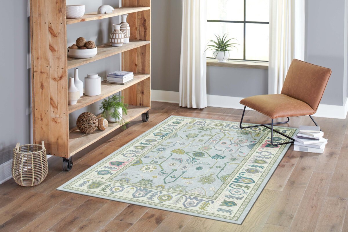 Oushak Green-Multi Machine Carpet - Görsel 2