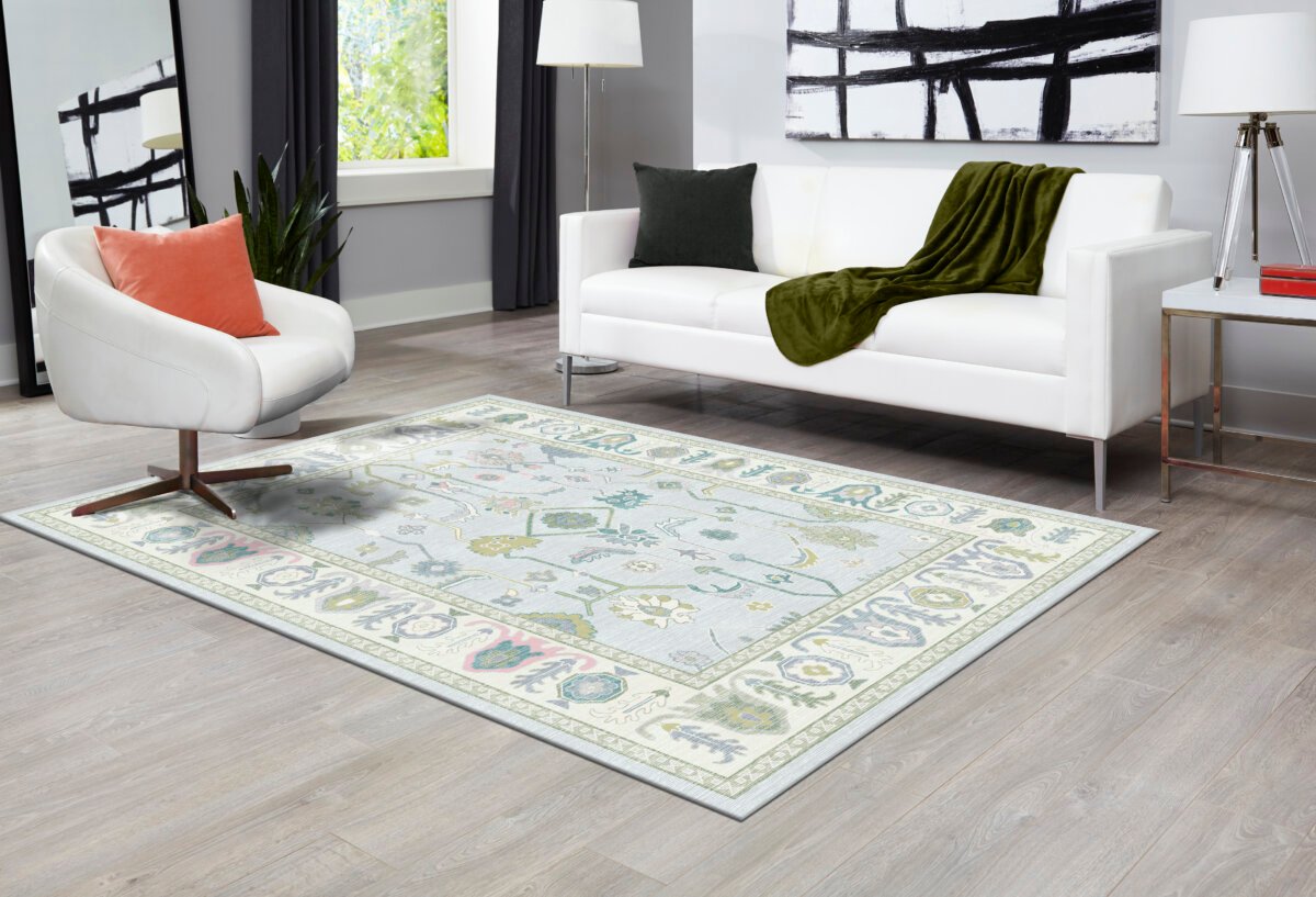 Oushak Green-Multi Machine Carpet - Görsel 4