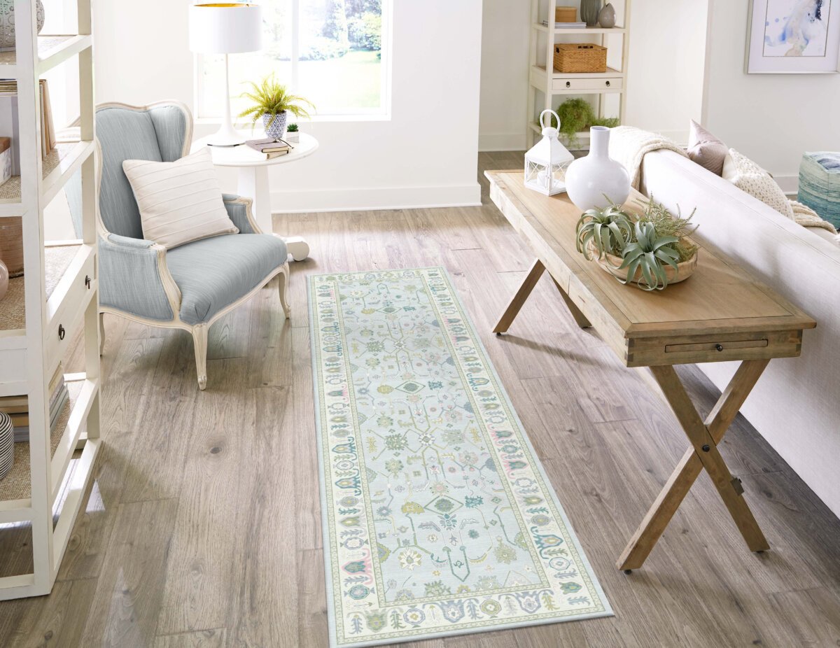 Oushak Green-Multi Machine Carpet - Görsel 3