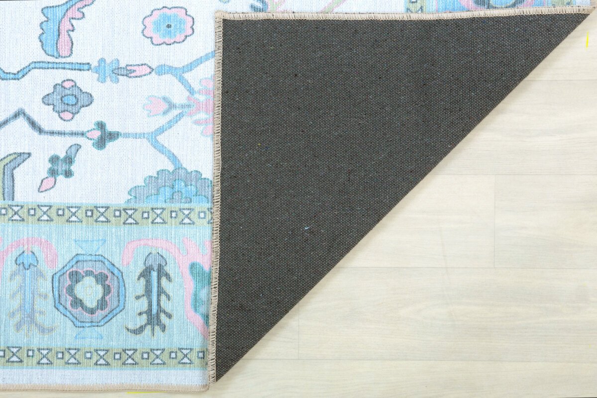 Oushak Cream-Green Machine Carpet - Görsel 10