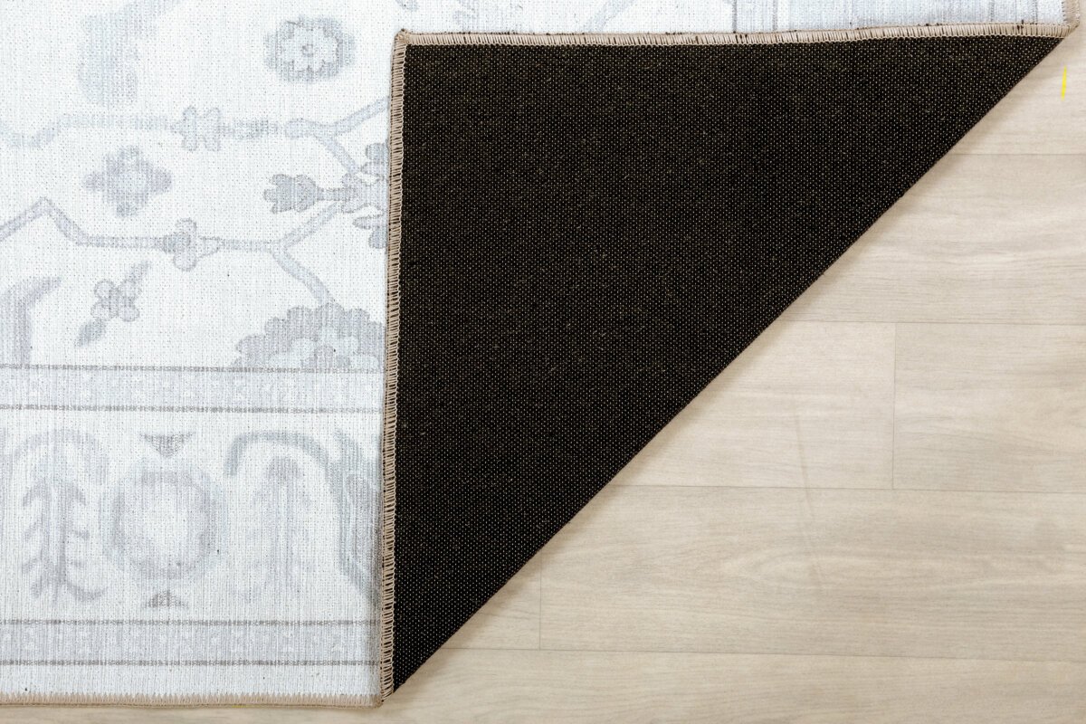 Cream Grey Oushak Rug, Pastel Vintage Luxury Oriental Rug - Görsel 10