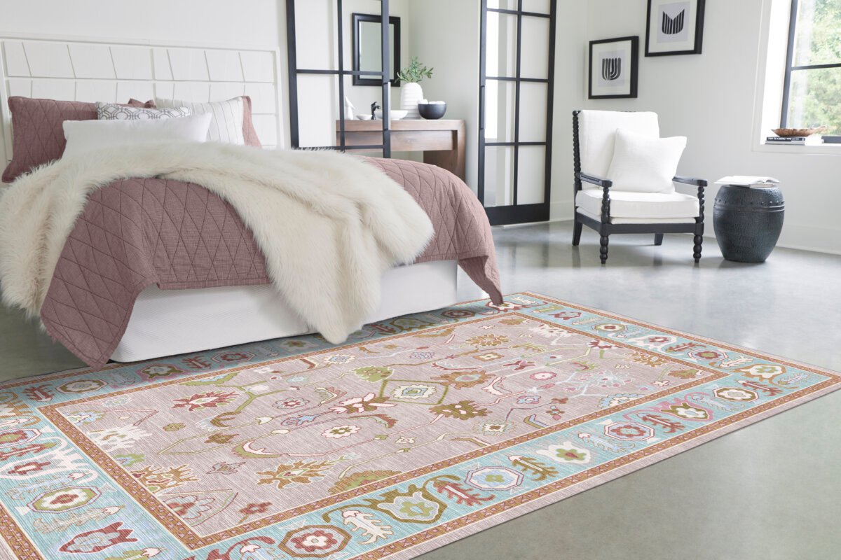 Red Multi Oushak Rug,Oriental Antique Inspired Area Rugs - Görsel 2
