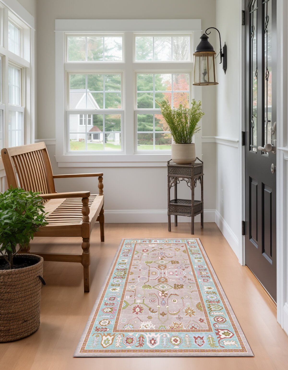 Red Multi Oushak Rug,Oriental Antique Inspired Area Rugs - Görsel 3