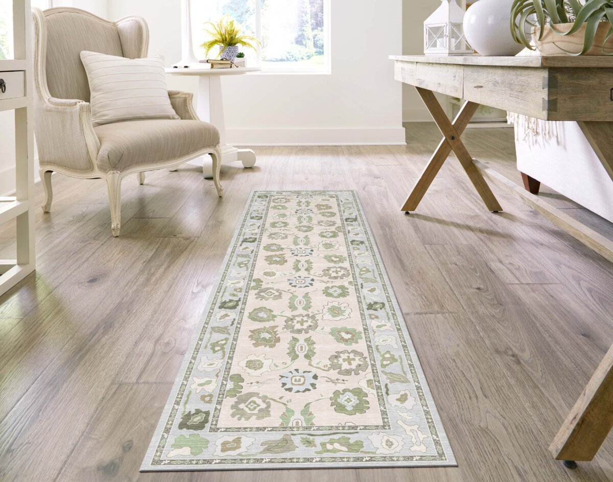 Cream Grey Oushak Rug, Shades of Grey, Luxury Living room - Görsel 4