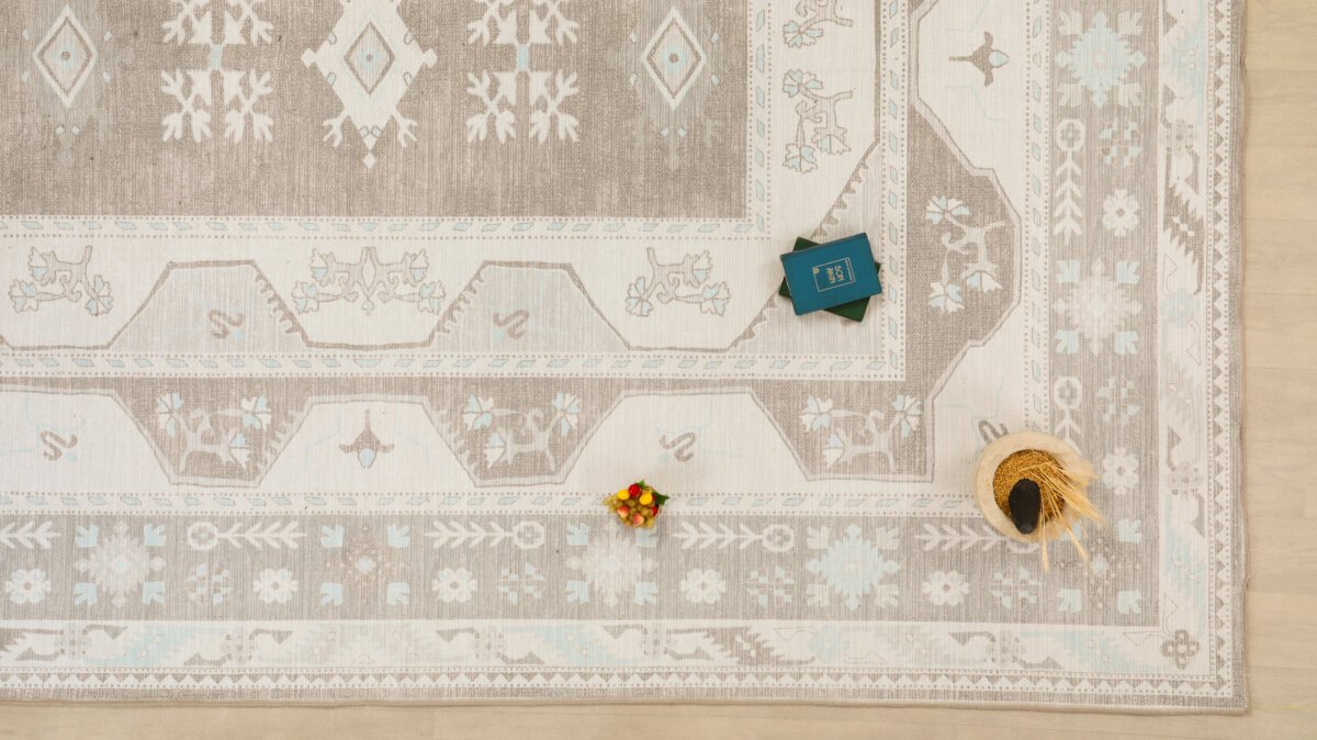Cream Brown Oushak Rug, Turkish style Pastel Area Rug - Görsel 4