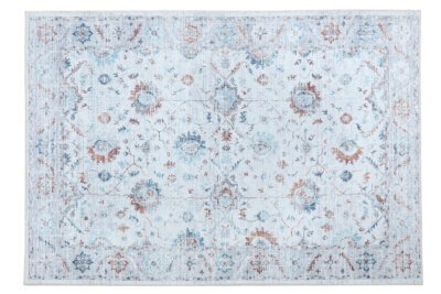 Cream Multi Oushak Rug, Colorful Patterned Turkish Modern Rug - Görsel 6