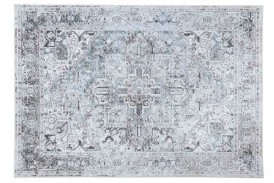 Cream Blue Oushak Rug, Navy Modern Pastel Vintage Area Oriental Rugs - Görsel 7