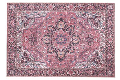 Red Red Oushak Rug,Patterned Turkish Oriental Rug - Görsel 7