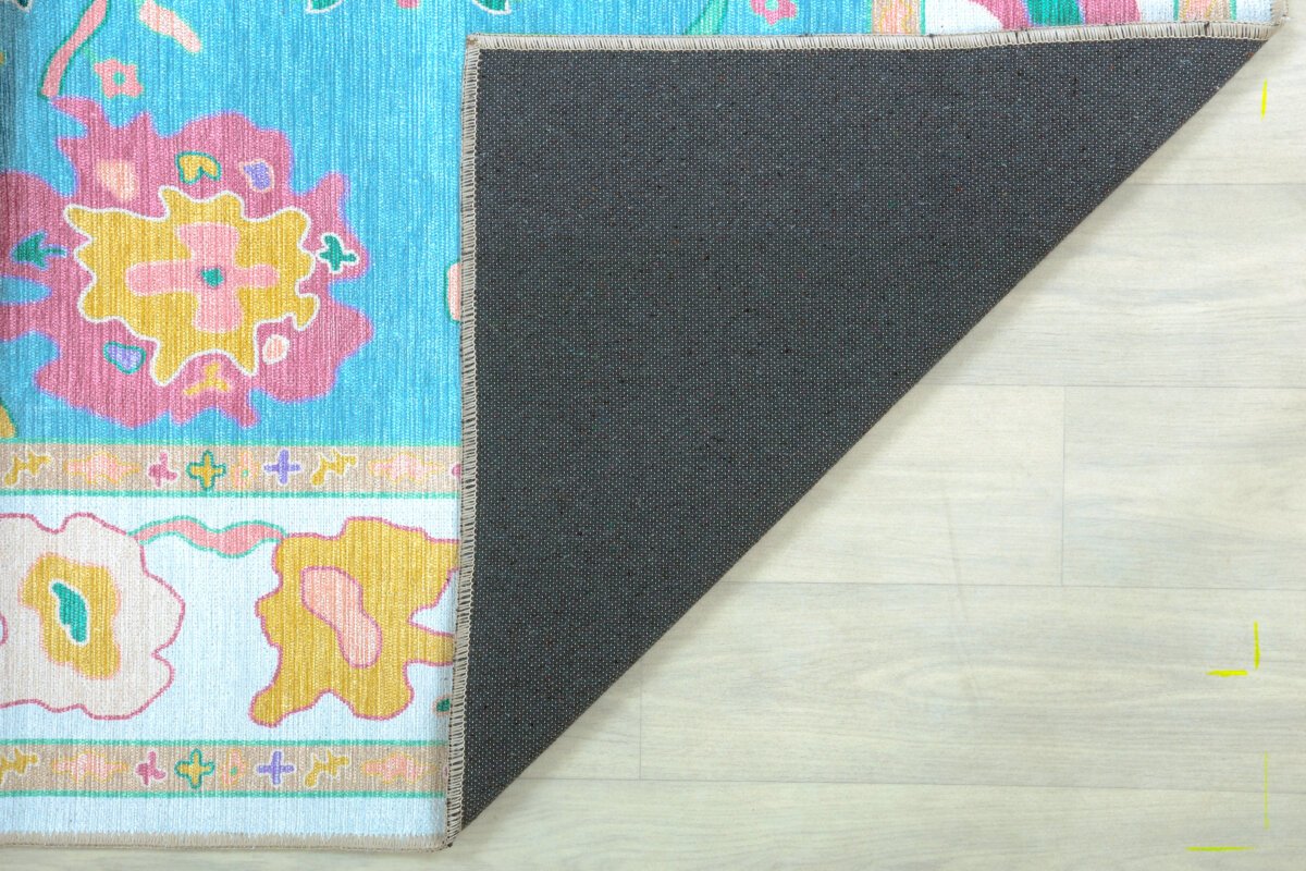 Cream Blue Oushak Rug, Area Rugs for Home Living - Görsel 10