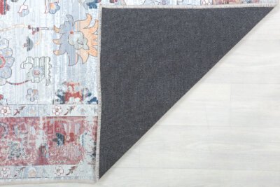 Cream Red Oushak Rug, Vintage Turkish Modern Rug - Görsel 7