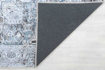 Cream Blue Oushak Rug, Navy Modern Pastel Vintage Area Oriental Rugs - Görsel 8