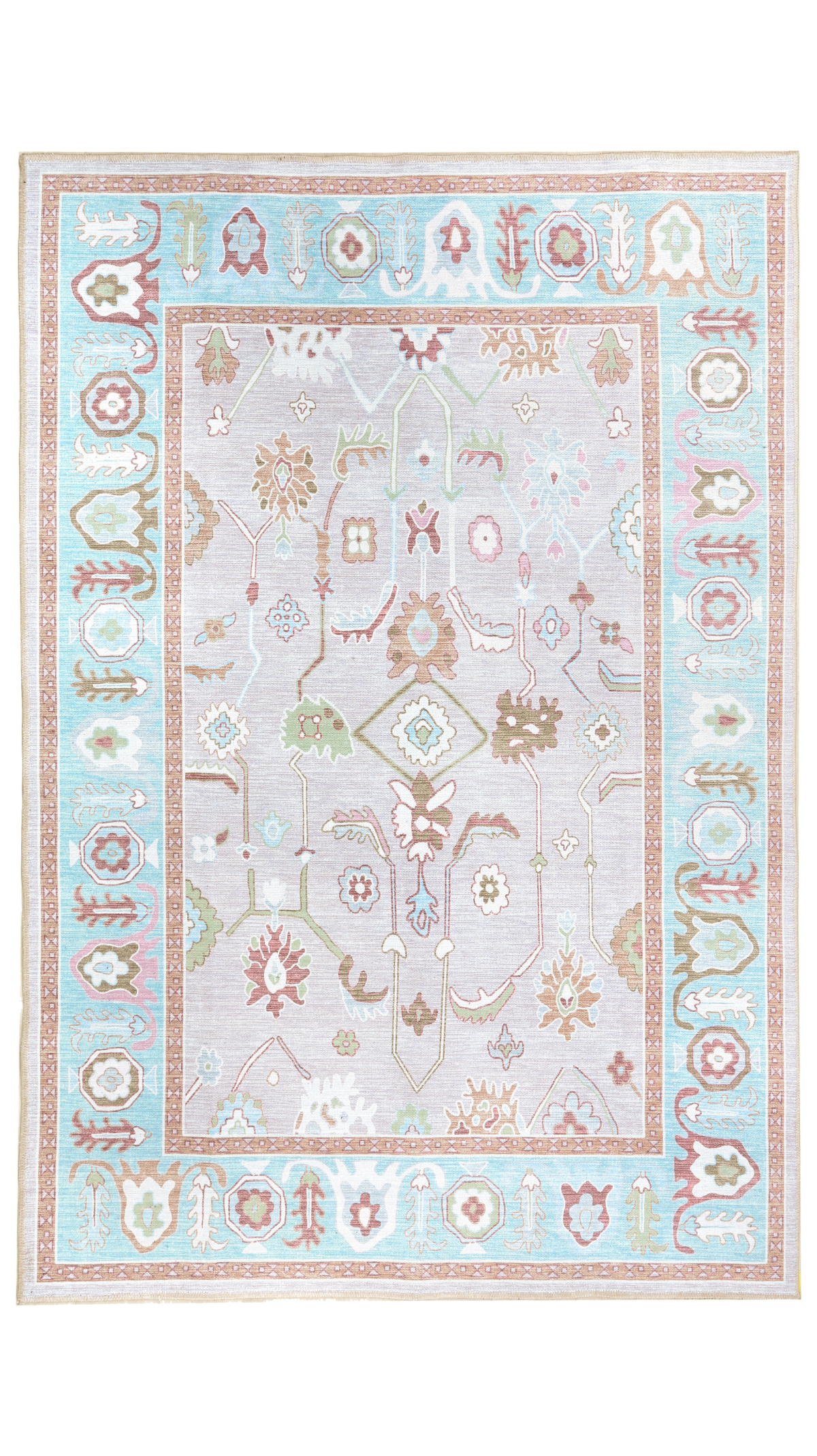 Red Multi Oushak Rug,Oriental Antique Inspired Area Rugs