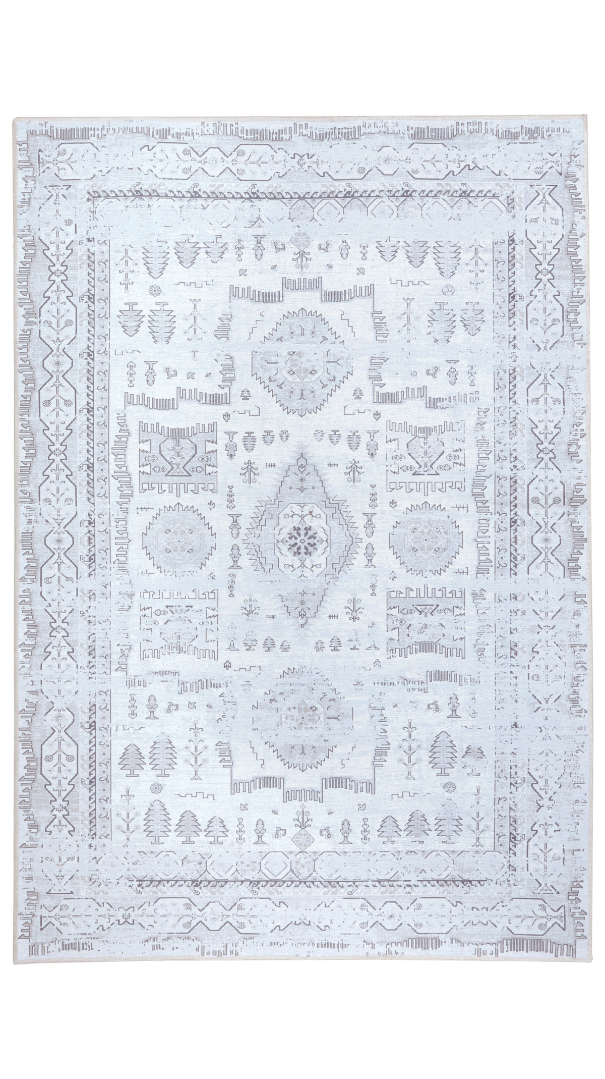 Cream Cream Oushak Rug, Muted Turkish Modern Area Rug