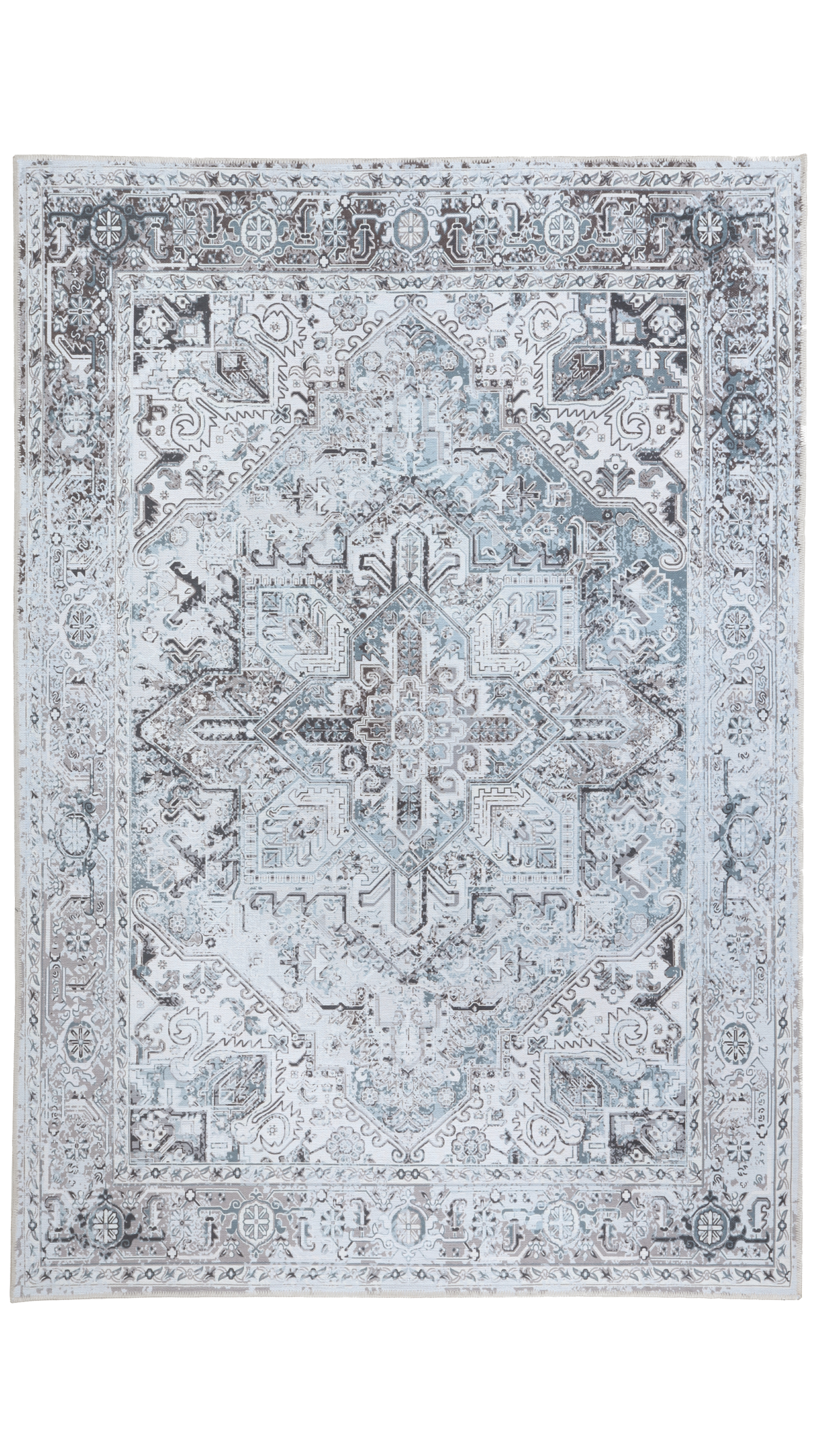 Cream Blue Oushak Rug, Navy Modern Pastel Vintage Area Oriental Rugs