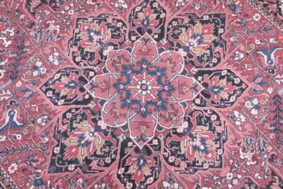 Red Red Oushak Rug,Patterned Turkish Oriental Rug - Görsel 5