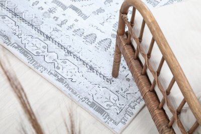 Cream Cream Oushak Rug, Muted Turkish Modern Area Rug - Görsel 3