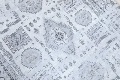 Cream Cream Oushak Rug, Muted Turkish Modern Area Rug - Görsel 4