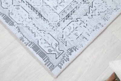 Cream Cream Oushak Rug, Muted Turkish Modern Area Rug - Görsel 5