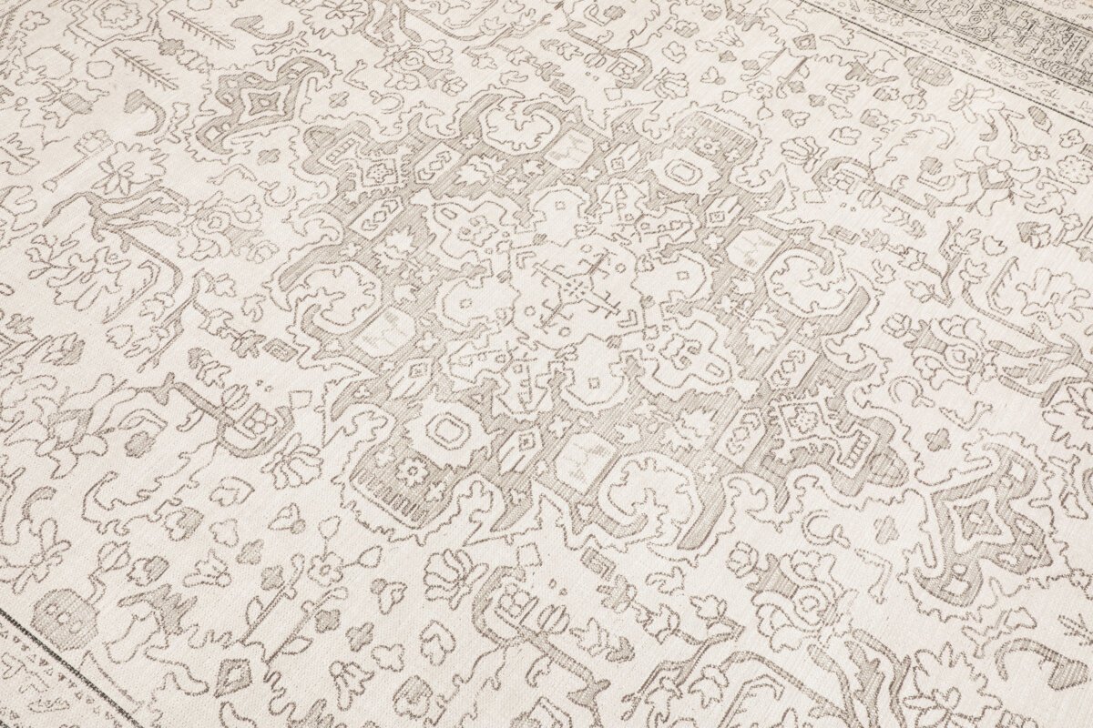 Cream Brown Oushak Rug, Persian Inspired Area Rugs, Heriz Rug - Görsel 5