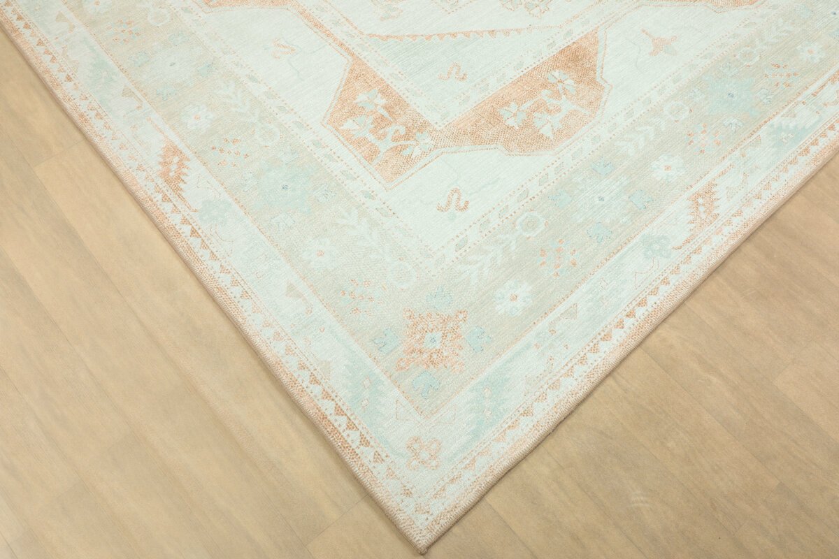Green Terra Oushak Rug, Boho Beige Modern Turkish Rug - Görsel 7