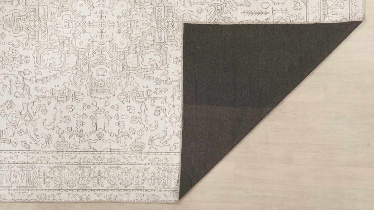 Cream Vizon Oushak Rug, Pastel Vintage Geometric Oversized Rugs - Görsel 8