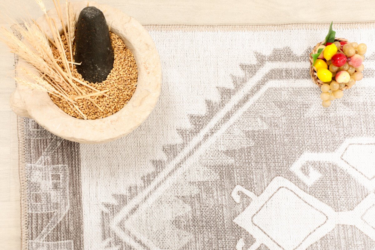 Cream Brown Oushak Runner, Turkish Muted Cream Runner - Görsel 4