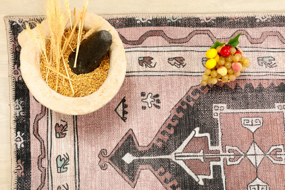 Brown Red Oushak Runner, Turkish Patterned Vintage Runner - Görsel 4