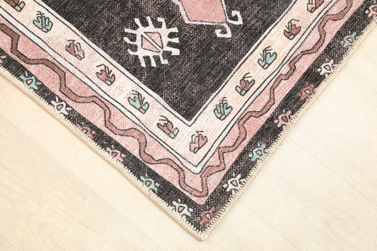 Brown Red Oushak Runner, Turkish Patterned Vintage Runner - Görsel 7