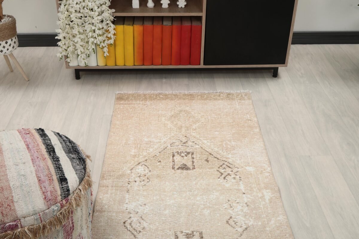 3x9 Muted Turkish Runner Rug, 3x9 Oushak Runner, Bohemian Runner, 3x9 Handmade Rug, Antique Rug, Vintage Rug, Kitchen Runner, Hallway Runner - Görsel 3