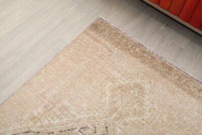 3x9 Muted Turkish Runner Rug, 3x9 Oushak Runner, Bohemian Runner, 3x9 Handmade Rug, Antique Rug, Vintage Rug, Kitchen Runner, Hallway Runner - Görsel 4