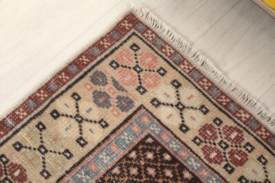 4x6 Brown Blue Turkish Rug, 4x6 Handwoven Wool Rug, 4x6 Oushak Rug, Handmade Rug, Living Room Rug, Vintage Rug, Kitchen Rug, Dining Room Rug - Görsel 7