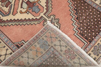 4x6 Brown Blue Turkish Rug, 4x6 Handwoven Wool Rug, 4x6 Oushak Rug, Handmade Rug, Living Room Rug, Vintage Rug, Kitchen Rug, Dining Room Rug - Görsel 9