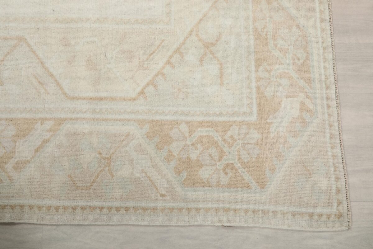 6x9 Solid Wool Vintage Rug, 6x9 Oushak Rug, Persian Handmade Rug,  Oversized Rug,Patterned Turkish Area Rug, Kitchen Rug, Living Room Rug - Görsel 6
