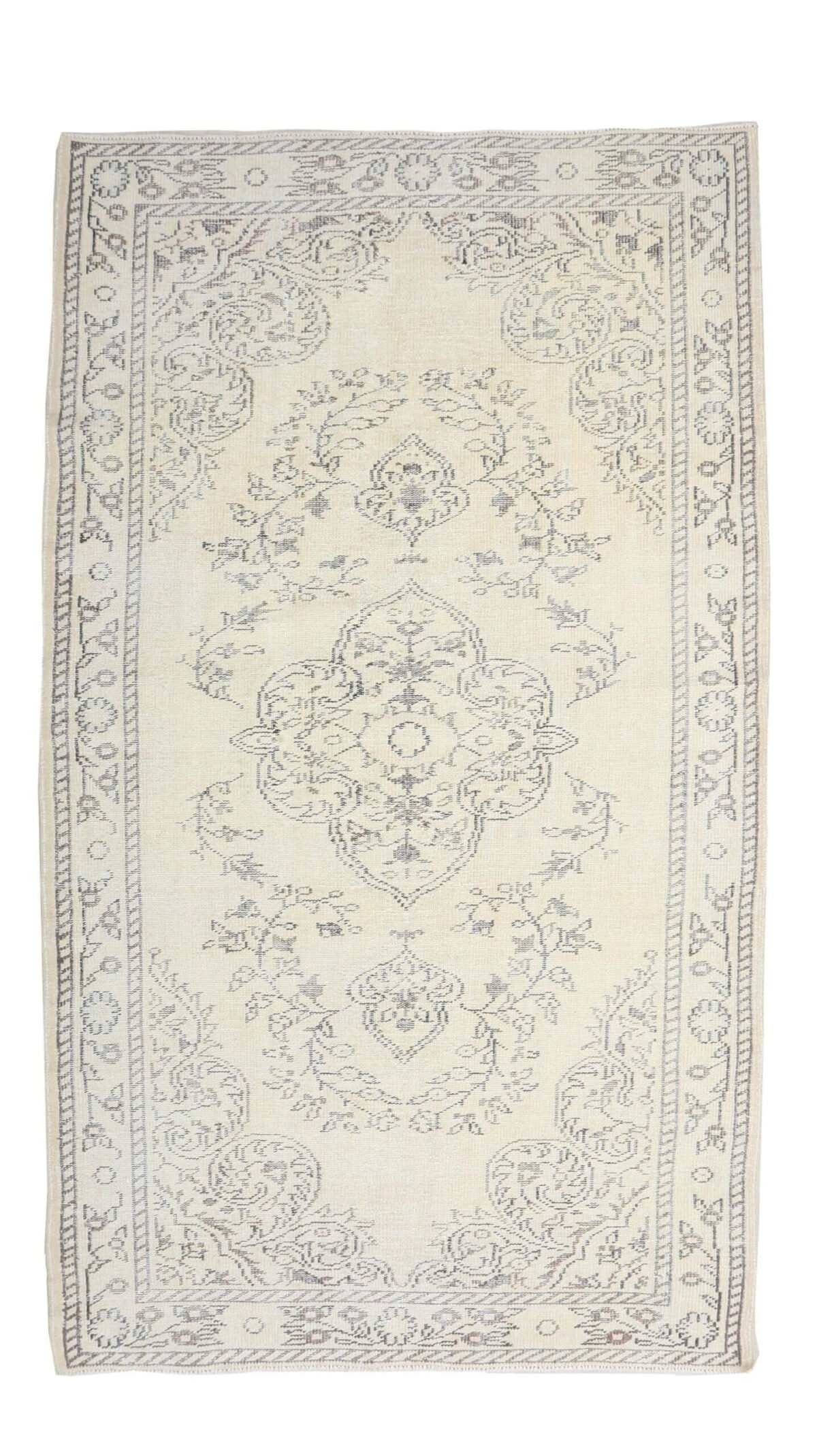 6x10 Bej Turkish Area Rug, 6x10 Oushak Rug, Handmade Rug, Wool Floral Rug, Area Rug, Vintage Rug, Kitchen Wool Rug, Living Room Wool Rug