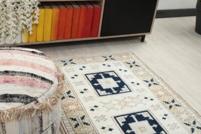 3x4 Brown Cream Vintage Rug, Turkish Living Room Area Rug, Bedroom Kitchen Turkish Rug, Entry Wool Rug, 3x4 Natural Oushak Rug, Antique Rug - Görsel 4