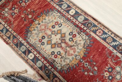 2x5 Red Turkish Area Rug, 2x5 Handwoven Doormat Rug, 2x5 Oushak Wool Rug, Small Wool Soft Rug, Vintage Rug, Small Handmade Rug, Neutral Rug - Görsel 10