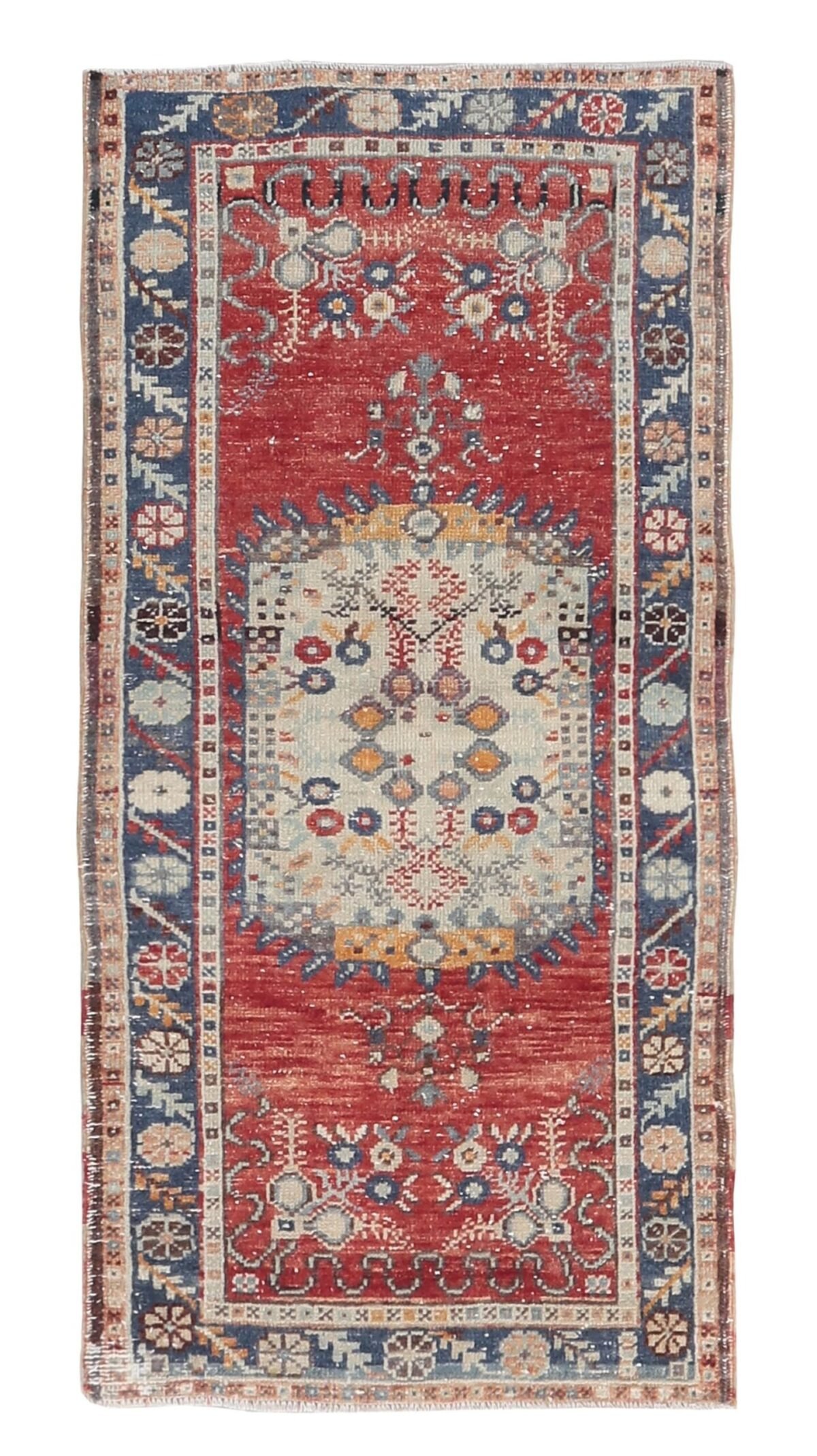 2x5 Red Turkish Area Rug, 2x5 Handwoven Doormat Rug, 2x5 Oushak Wool Rug, Small Wool Soft Rug, Vintage Rug, Small Handmade Rug, Neutral Rug