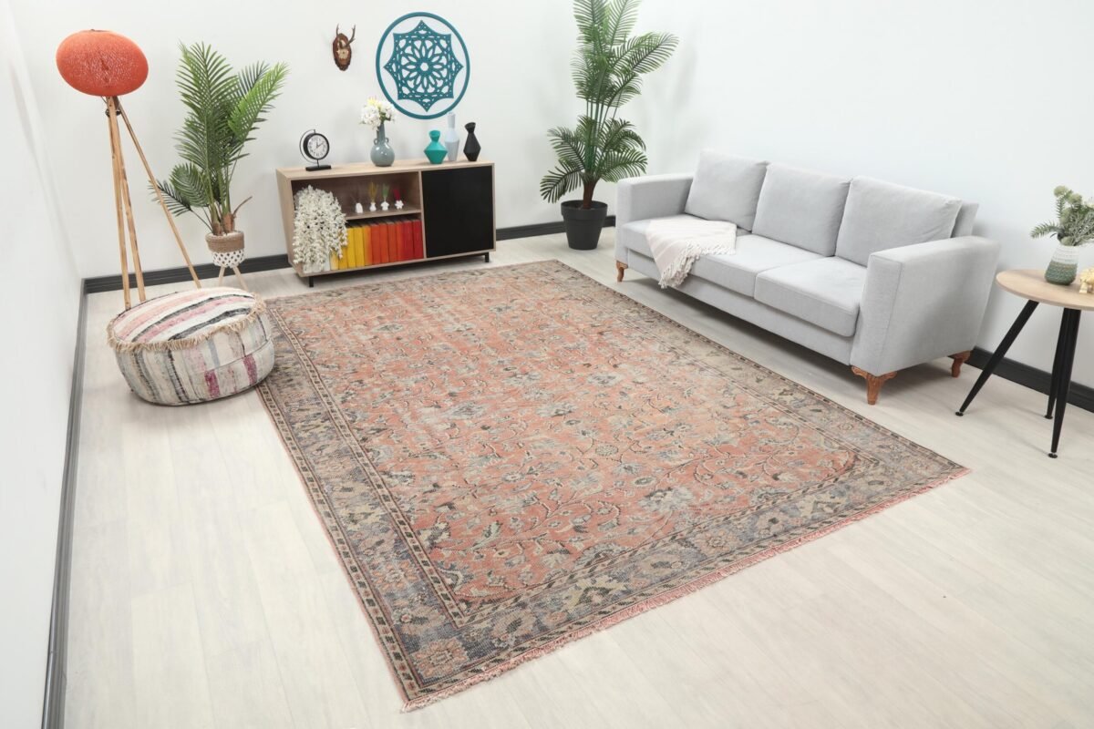8x11 Oriental Turkish Area Rug , 8x11 Oushak Runner, Oversize Bohemian Rug, Handmade Wool Rug, Persian Soft Rug, Living Room, Outdoor Rug - Görsel 6