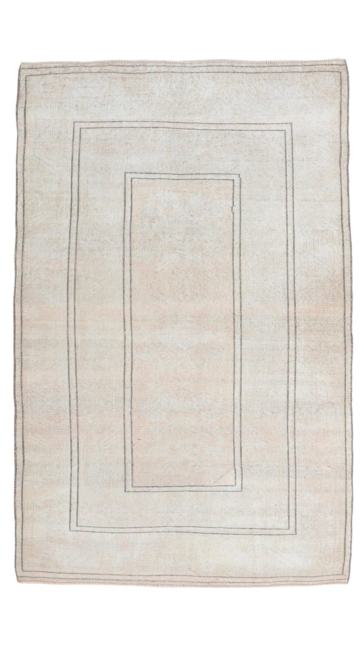 4x6 Beige Wool Turkish Area Rug, 4x6 Handwoven Rug, 4x6 Oushak Runner, Handmade Rug, Living Room Rug, Vintage Rug, Kitchen Rug, Faded Rug