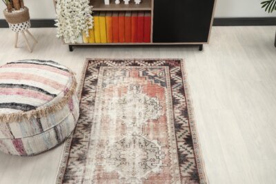 3x9 Brown Runner Rug, 3x9 Oushak Runner, Bohemian Runner, 3x9 Handmade Rug, Antique Rug, Vintage Rug, Kitchen Runner, Hallway Runner - Görsel 6