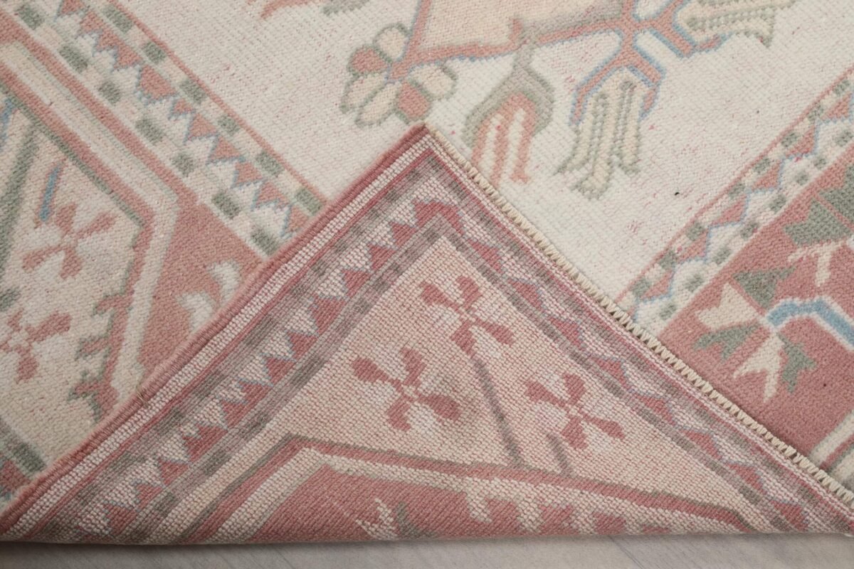 4x6 Pink Floral Turkish Rug, 4x6 Handwoven Wool Rug, 4x6 Oushak Rug, Handmade Rug, Living Room Rug, Vintage Rug, Kitchen Rug,Dining Room Rug - Görsel 10
