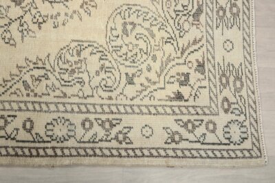 6x10 Bej Turkish Area Rug, 6x10 Oushak Rug, Handmade Rug, Wool Floral Rug, Area Rug, Vintage Rug, Kitchen Wool Rug, Living Room Wool Rug - Görsel 8