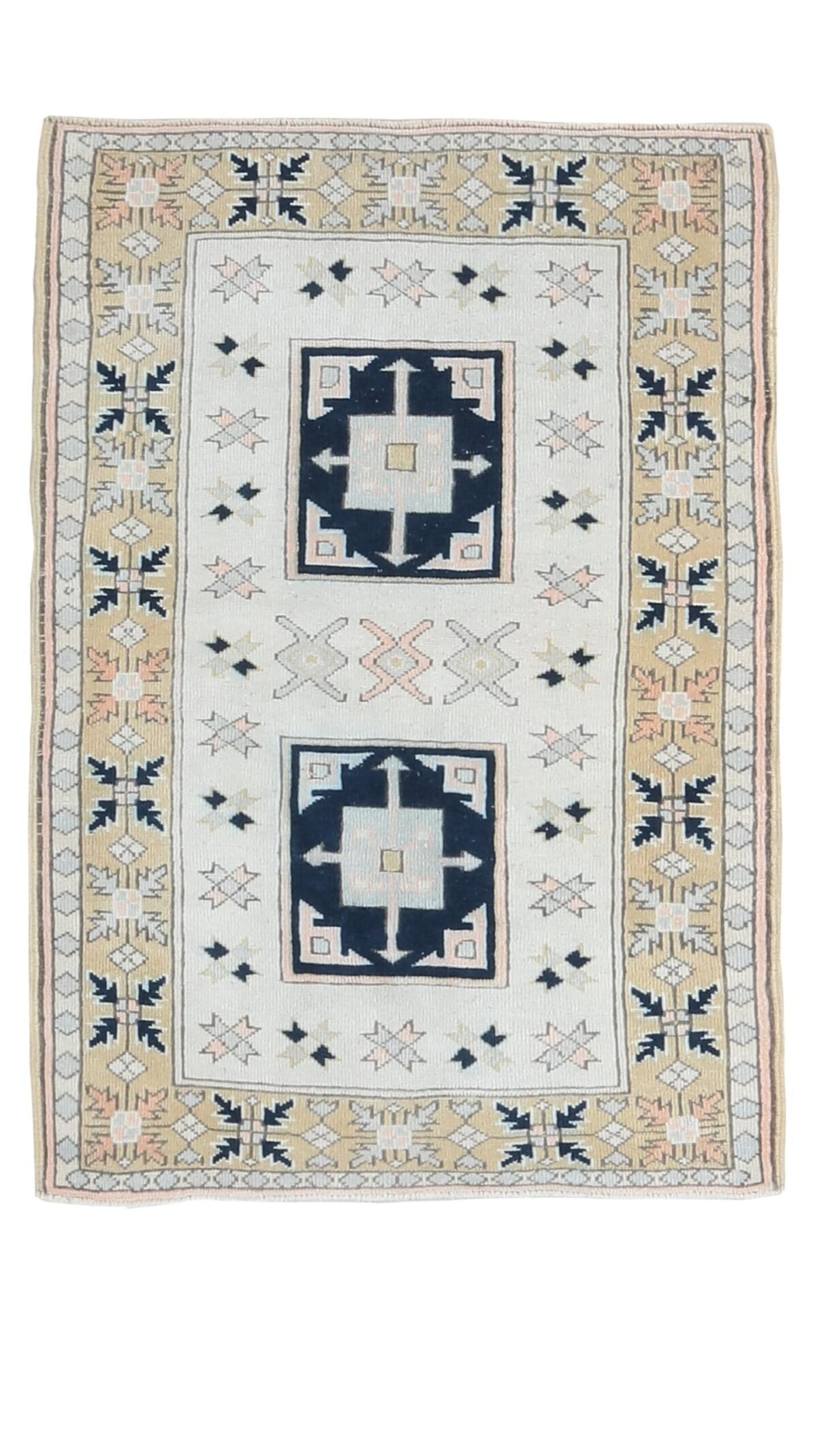 3x4 Brown Cream Vintage Rug, Turkish Living Room Area Rug, Bedroom Kitchen Turkish Rug, Entry Wool Rug, 3x4 Natural Oushak Rug, Antique Rug