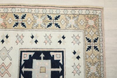 3x4 Brown Cream Vintage Rug, Turkish Living Room Area Rug, Bedroom Kitchen Turkish Rug, Entry Wool Rug, 3x4 Natural Oushak Rug, Antique Rug - Görsel 5