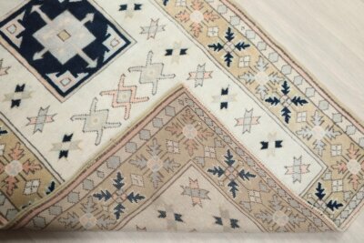 3x4 Brown Cream Vintage Rug, Turkish Living Room Area Rug, Bedroom Kitchen Turkish Rug, Entry Wool Rug, 3x4 Natural Oushak Rug, Antique Rug - Görsel 9
