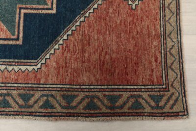 4x13 Pink Wool Turkish Runner, 4x13 Muted Oushak Runner, 4x13 Bohemian Runner, Handmade Rug, Vintage Runner, Patterned Runner, Faded Rug - Görsel 4