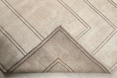 4x6 Beige Wool Turkish Area Rug, 4x6 Handwoven Rug, 4x6 Oushak Runner, Handmade Rug, Living Room Rug, Vintage Rug, Kitchen Rug, Faded Rug - Görsel 9