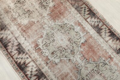 3x9 Brown Runner Rug, 3x9 Oushak Runner, Bohemian Runner, 3x9 Handmade Rug, Antique Rug, Vintage Rug, Kitchen Runner, Hallway Runner - Görsel 10