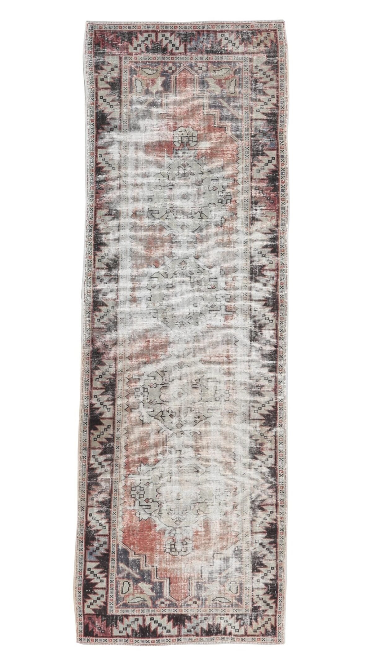 3x9 Brown Runner Rug, 3x9 Oushak Runner, Bohemian Runner, 3x9 Handmade Rug, Antique Rug, Vintage Rug, Kitchen Runner, Hallway Runner