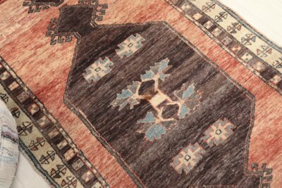 3x10 Red Blue Turkish Runner Rug, 3x10 Oushak Runner, Bohemian Runner, 3x10 Handmade Rug, Corridor Runner, Kitchen Runner,Hallway Runner - Görsel 10